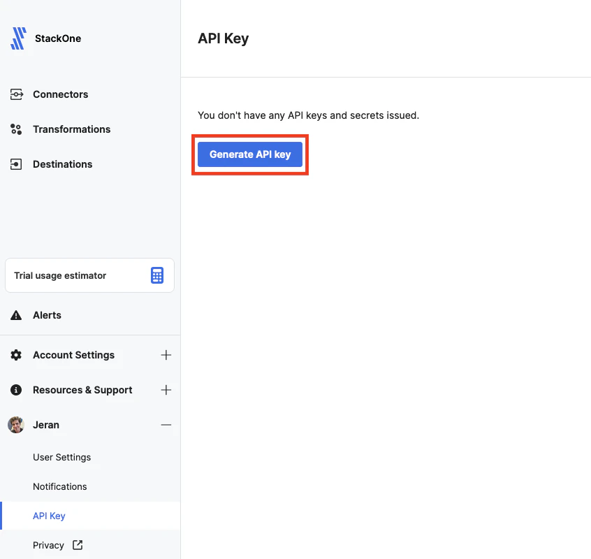 Generate API Key