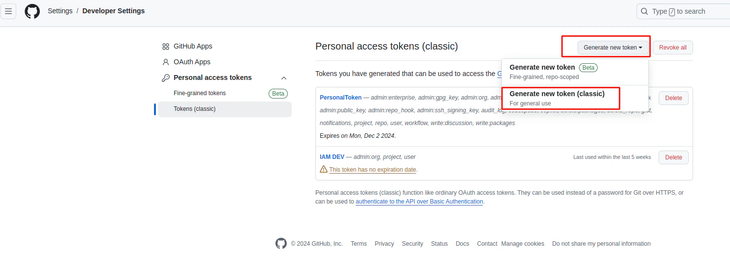 Generate new token