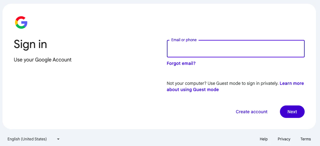 Log in