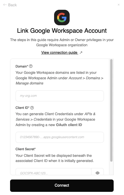 Enter Credentials