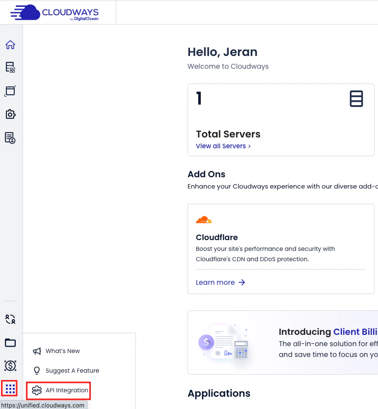 Navigate to API Integration
