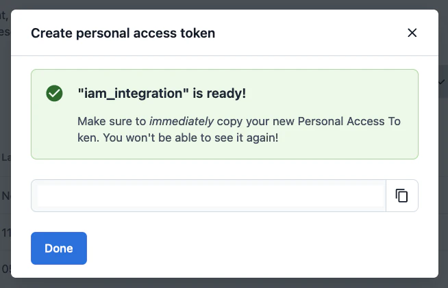 Copy API Token
