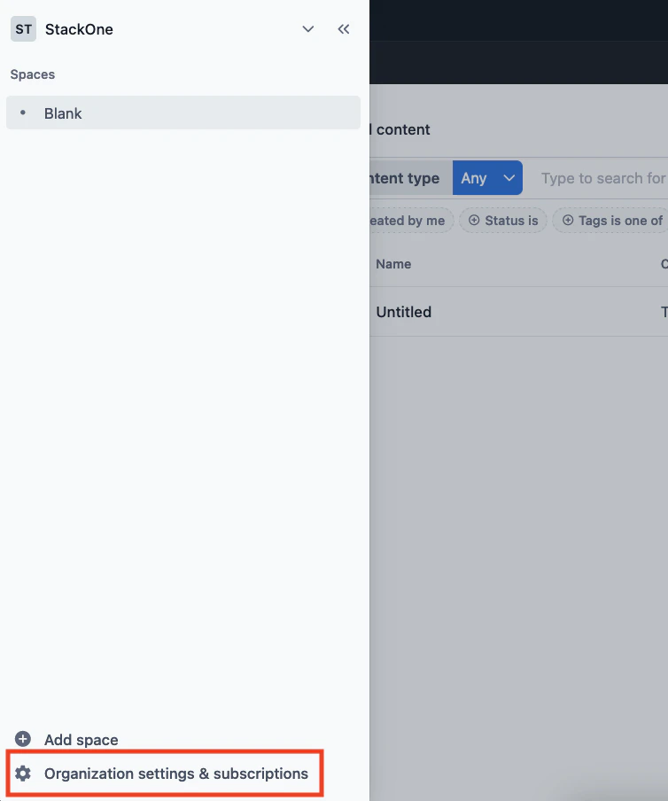 Organization Settings