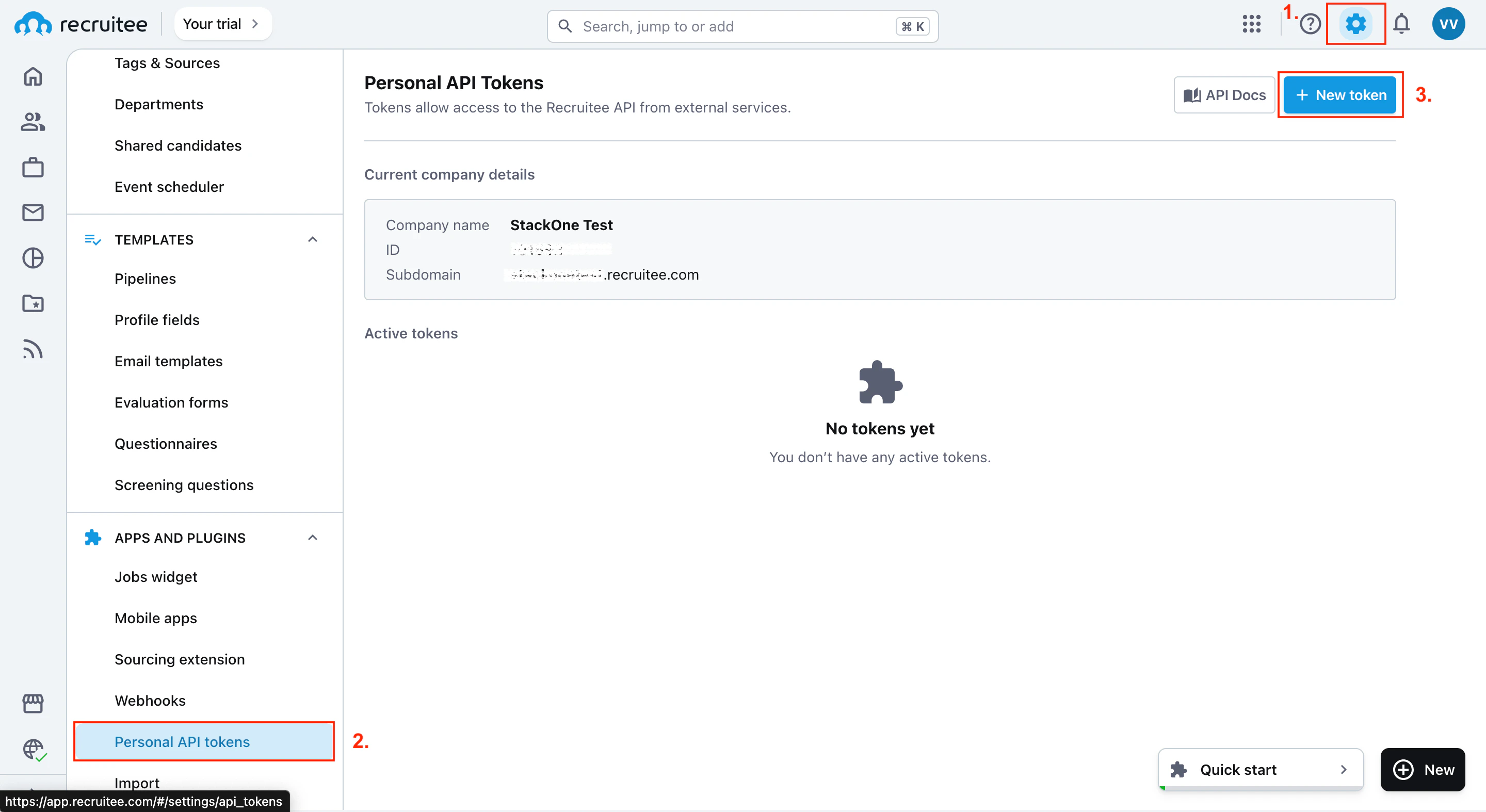 Personal API Tokens