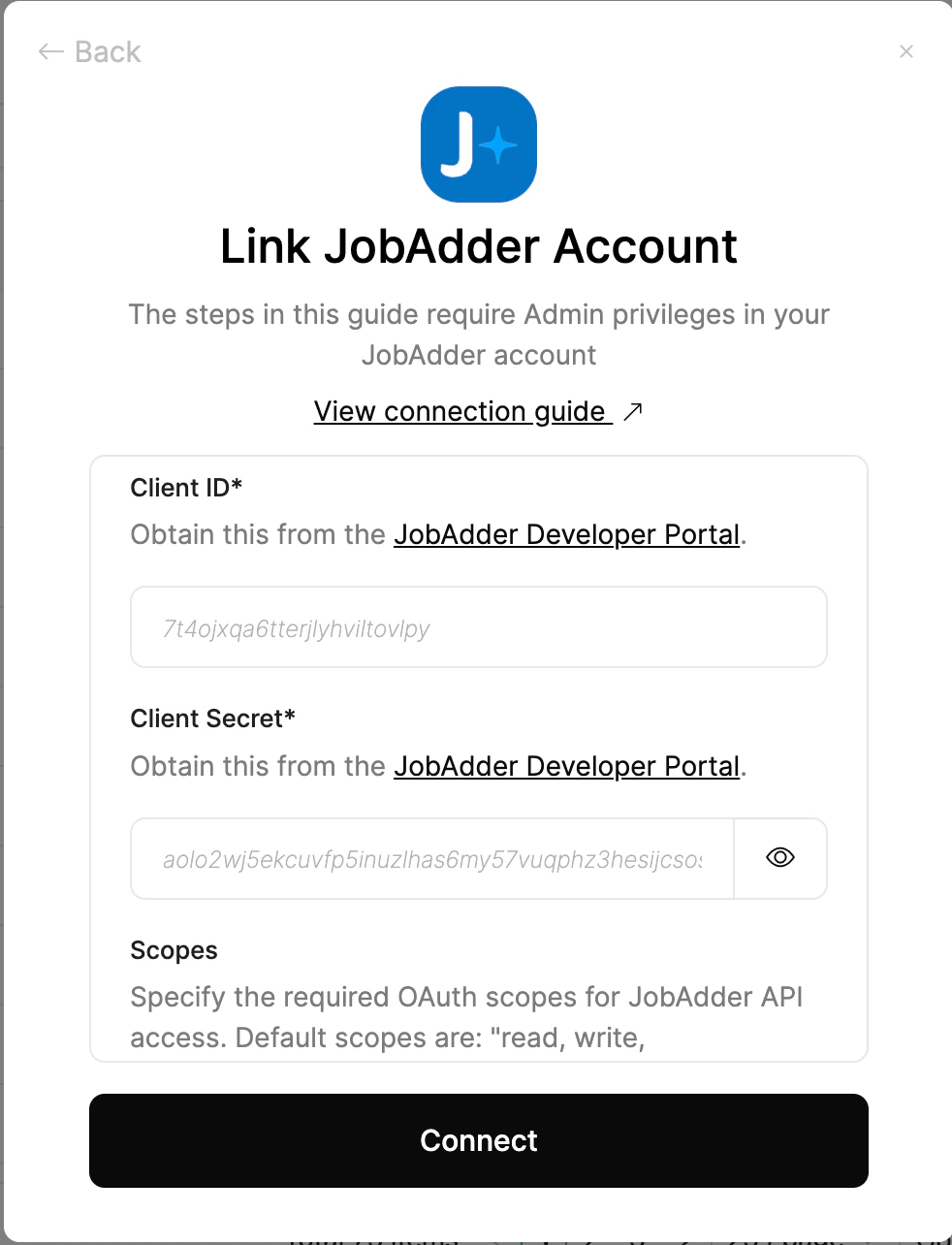 Enter Credentials