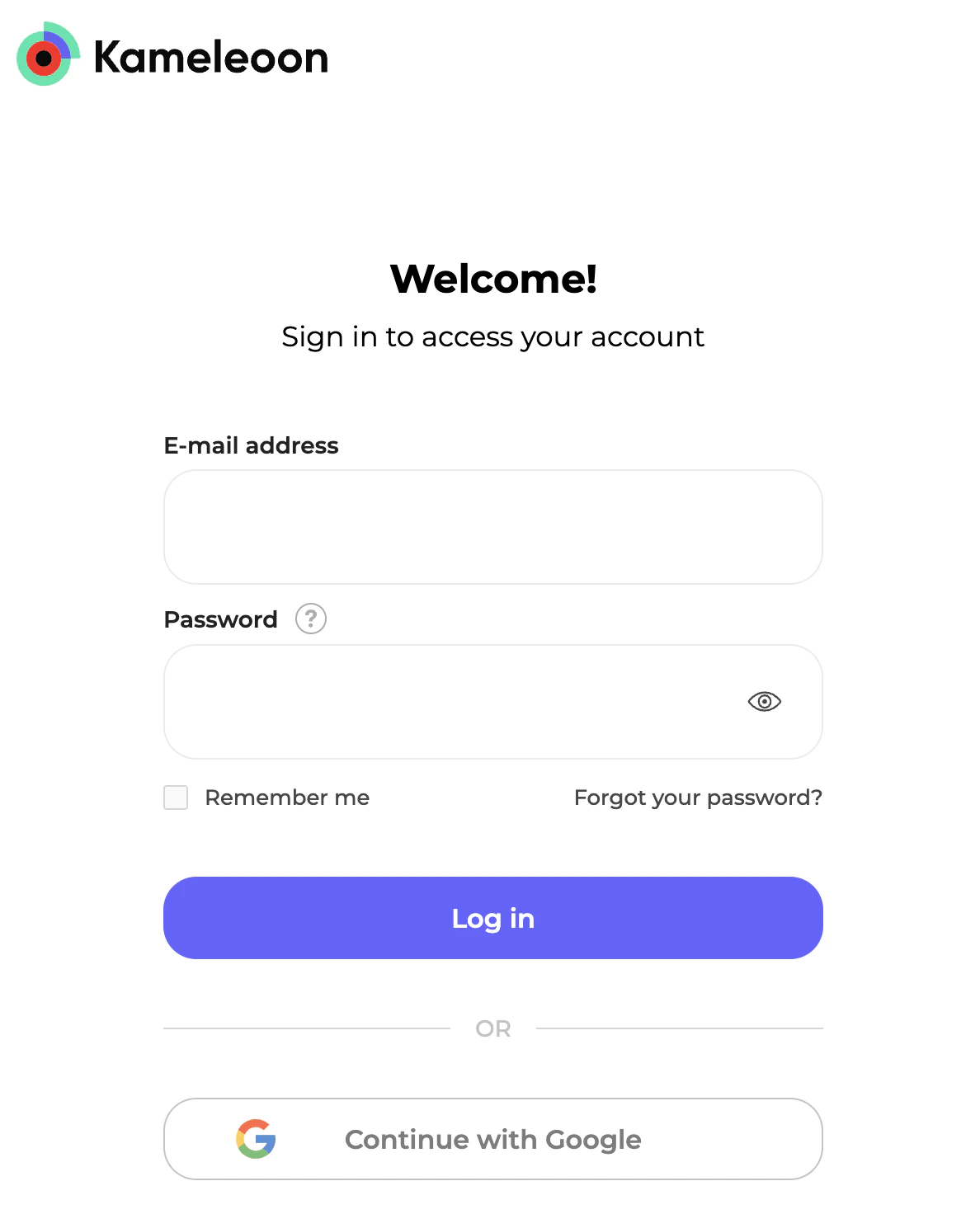 Log in to Kameleoon