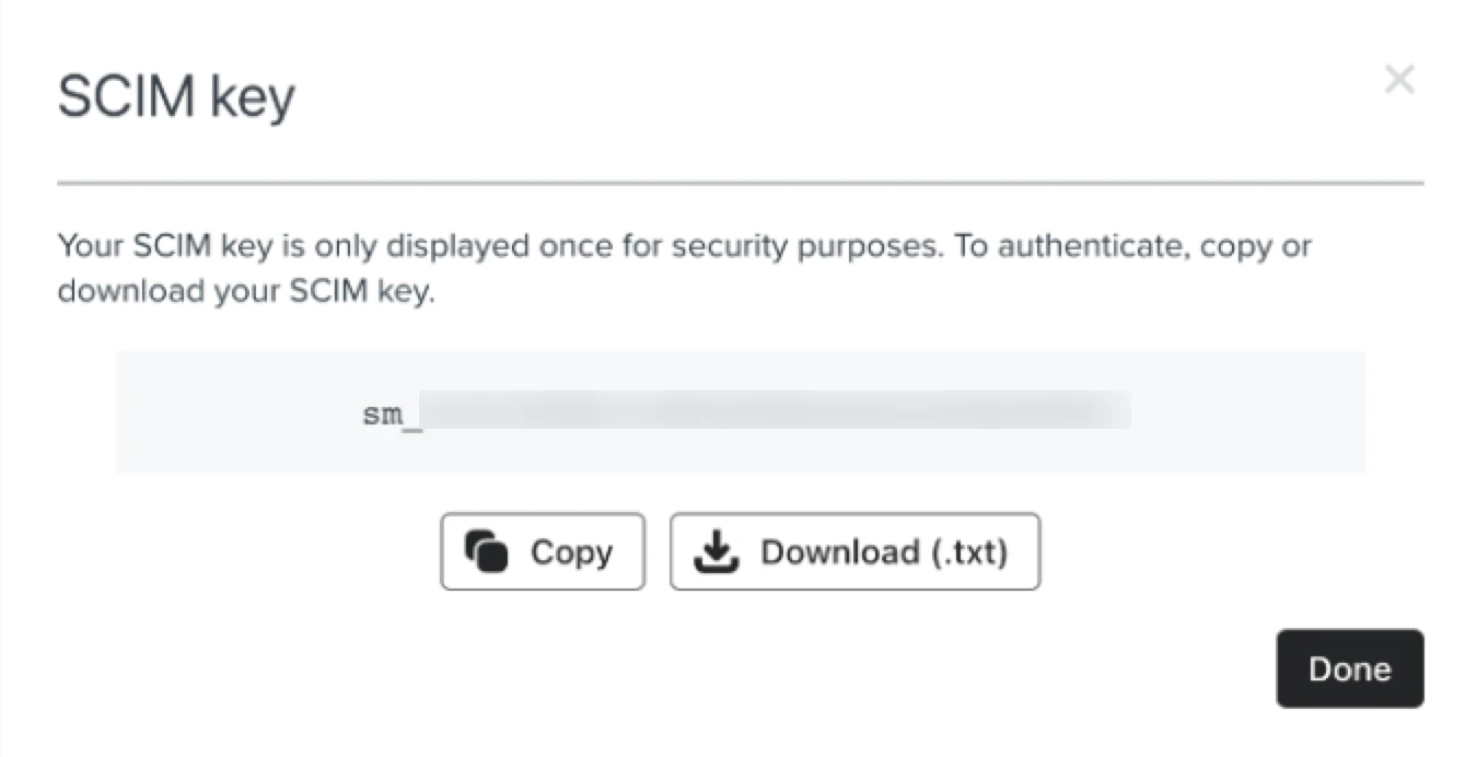 Copy SCIM Key
