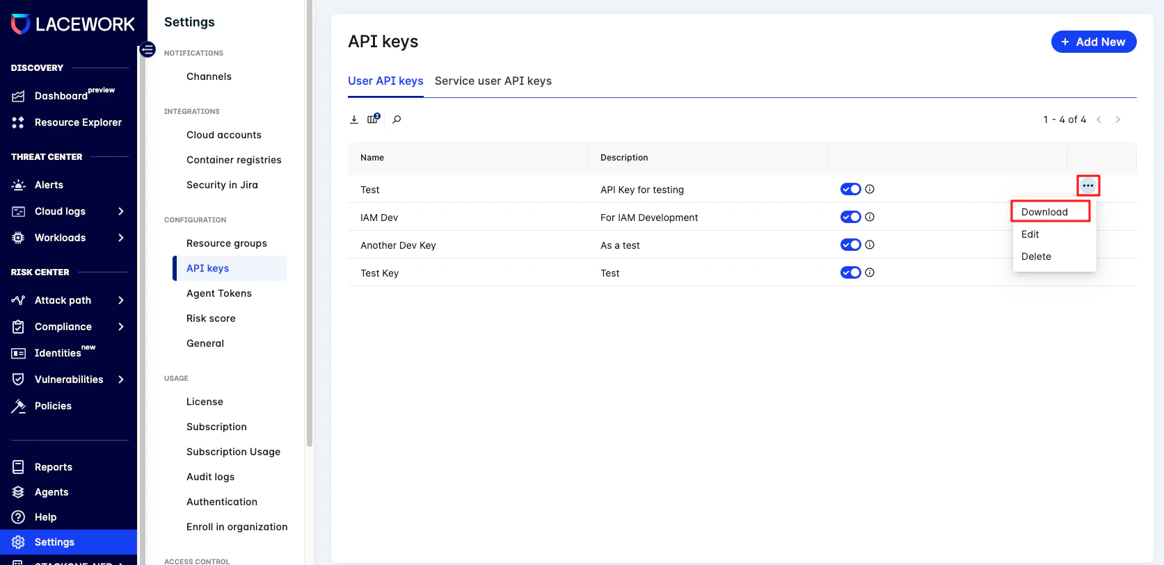 User API Keys