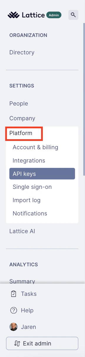 API keys