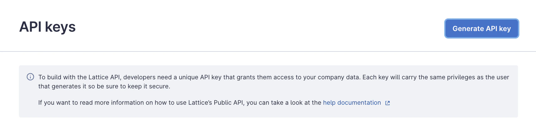 Generate API key