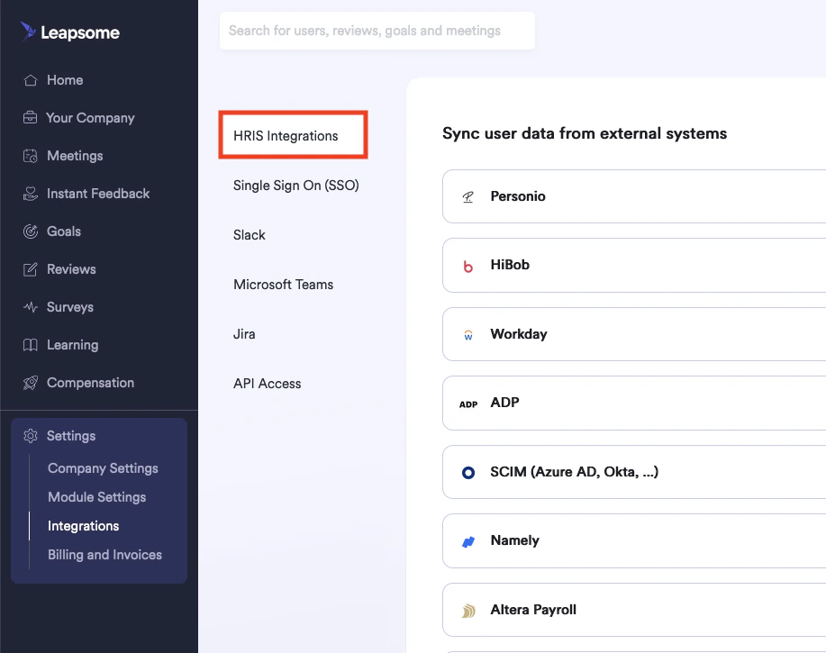 HRIS Integrations