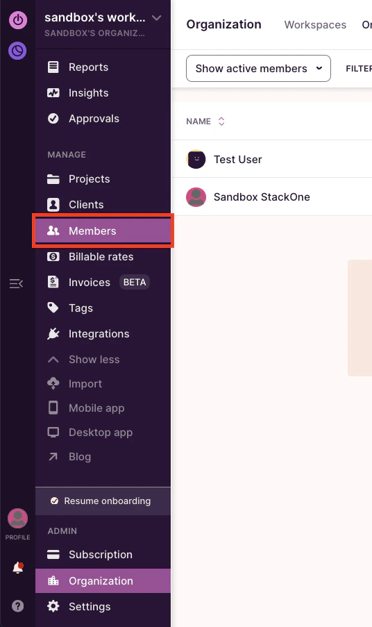Organization Members