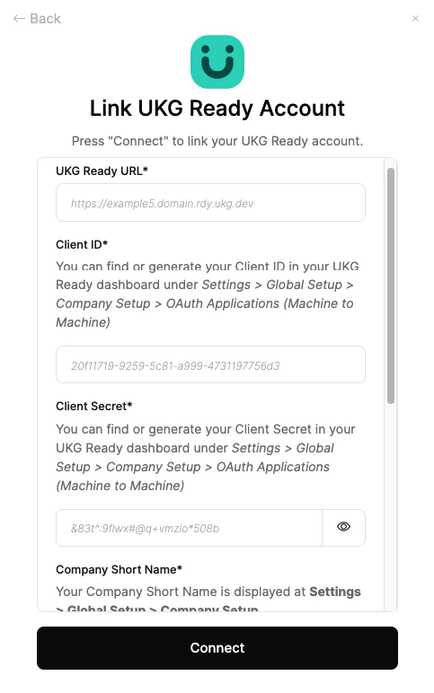 Enter Credentials