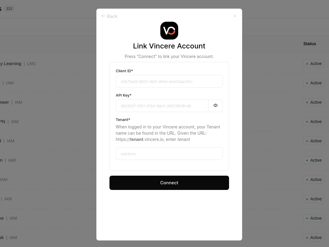 Enter Credentials