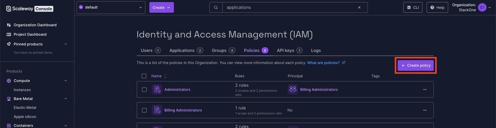 Create Policy