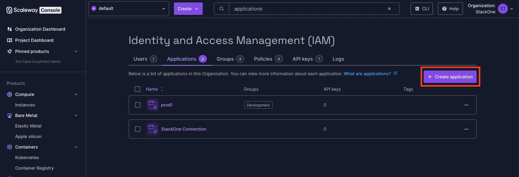 Create Application