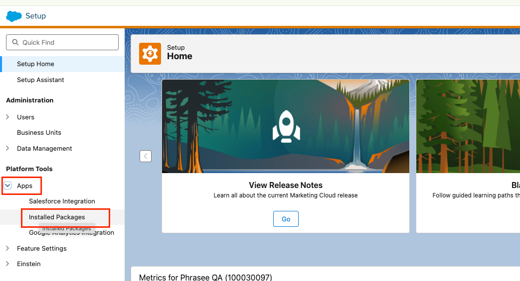 Navigate to Installed Packages