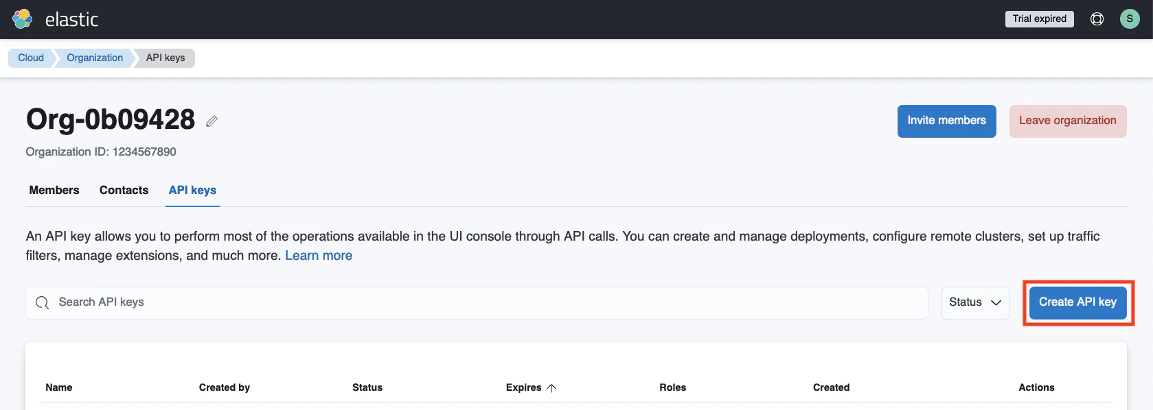 Create API Key