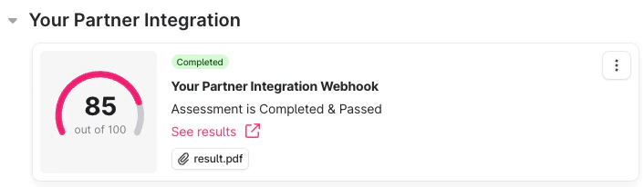View Assessment/Background check Updated Results