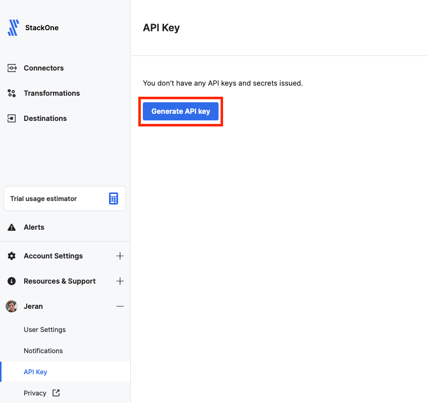 Generate API Key