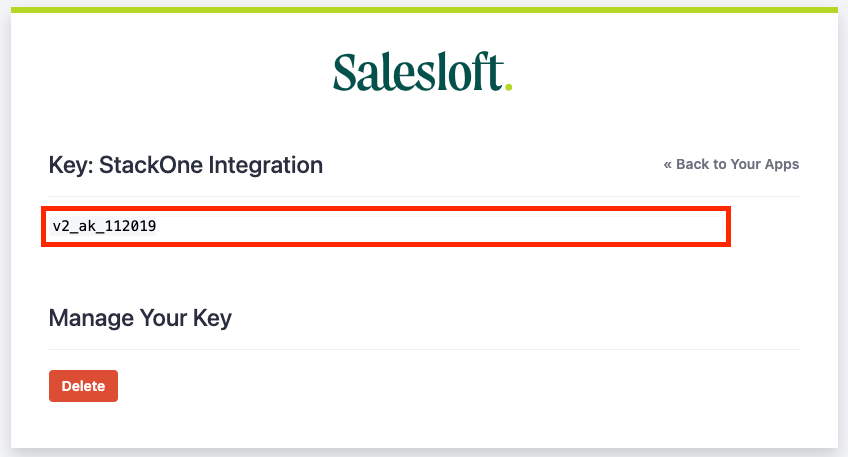 Copy API Key