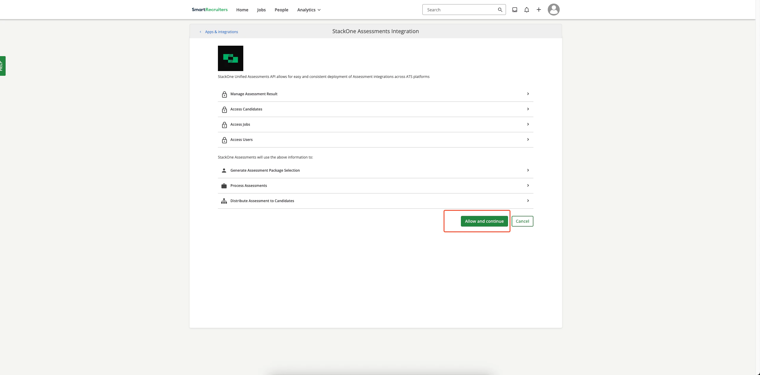Enable Integration Connect Button