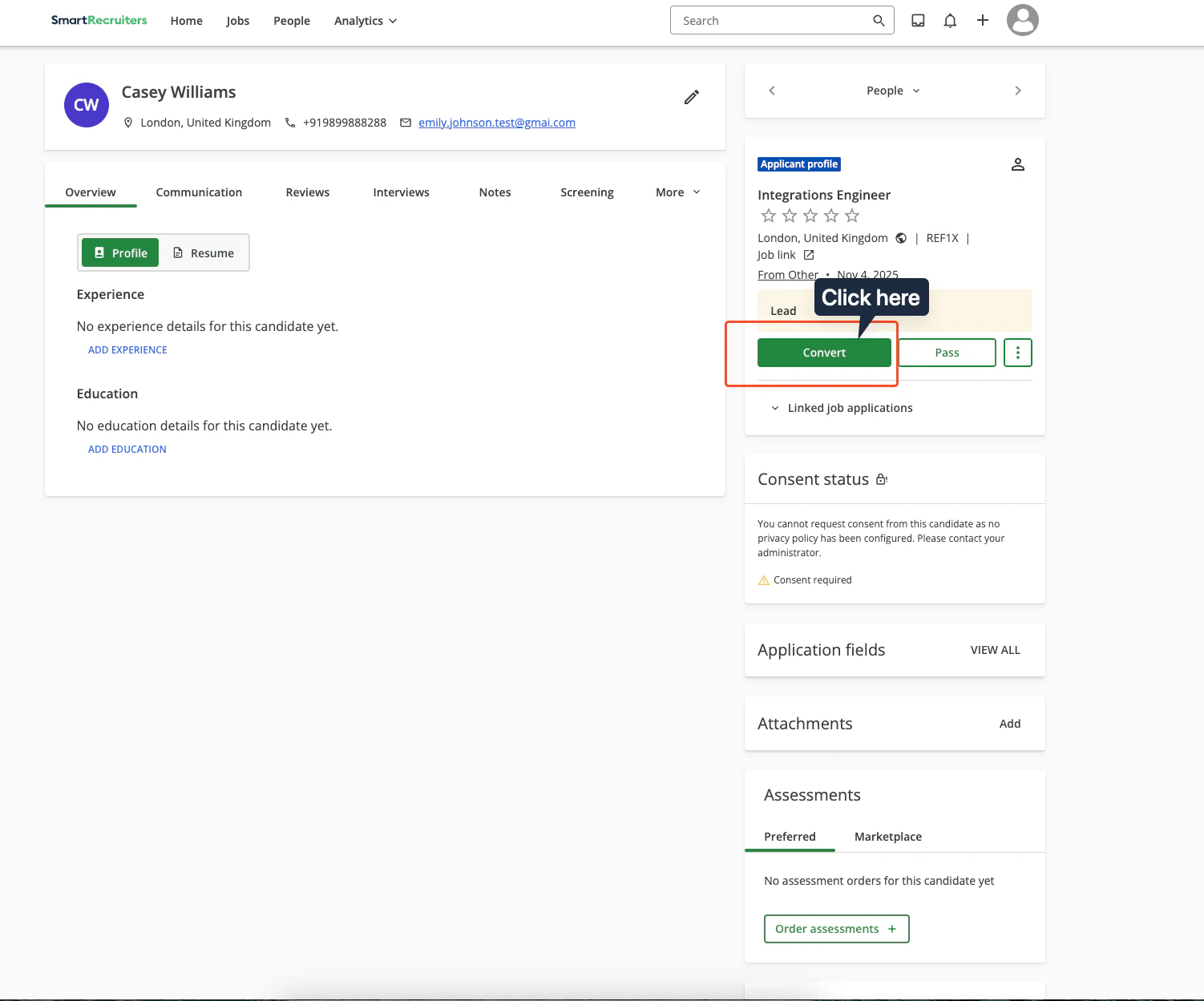 Select Candidate for Stage