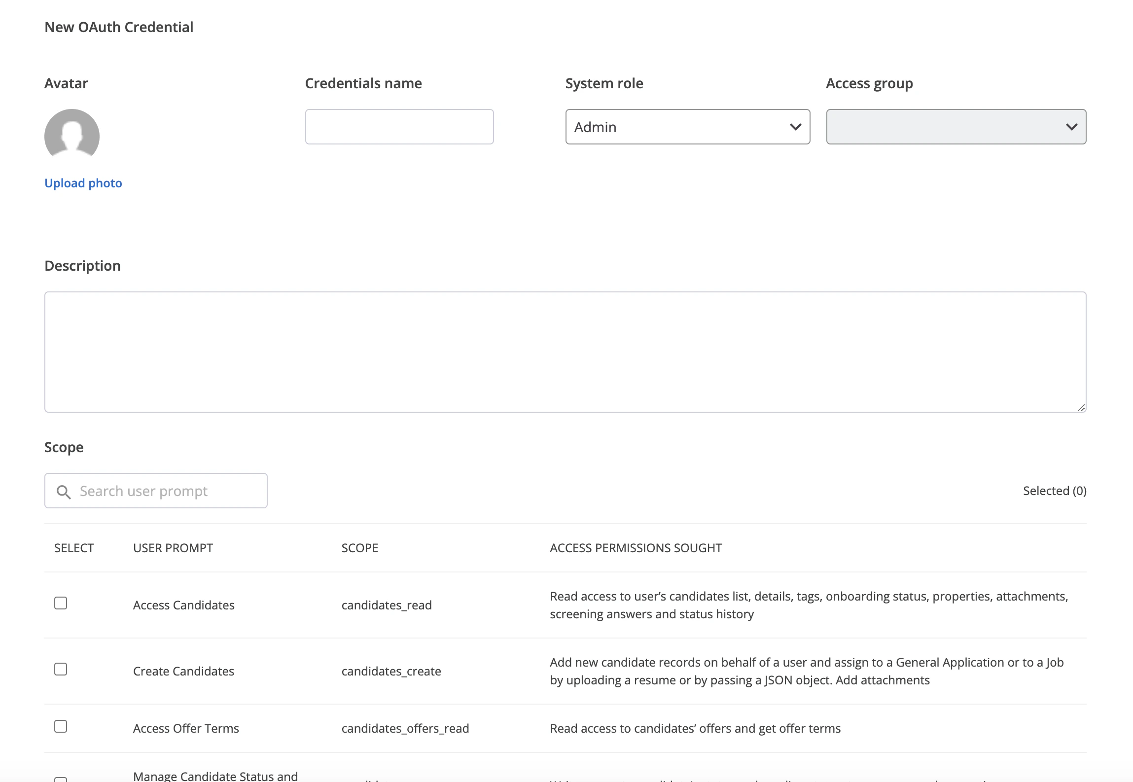 Generate Credentials