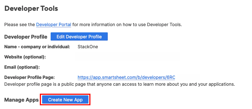 Create New Application