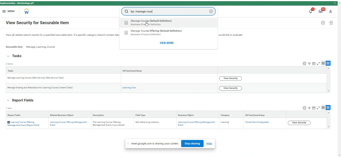 Search Manage Course