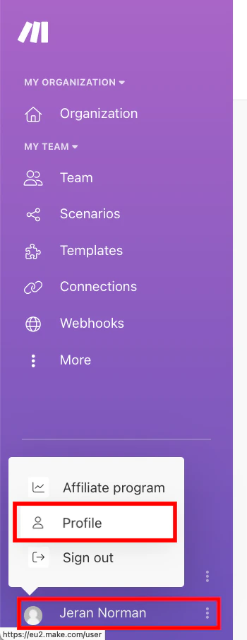 Navigate to Your Profile