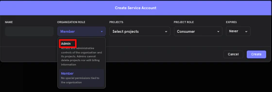 Service Accounts Details