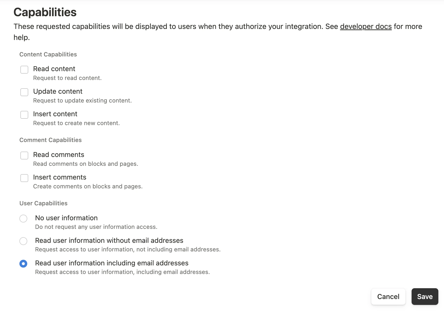 Select API Key Scopes