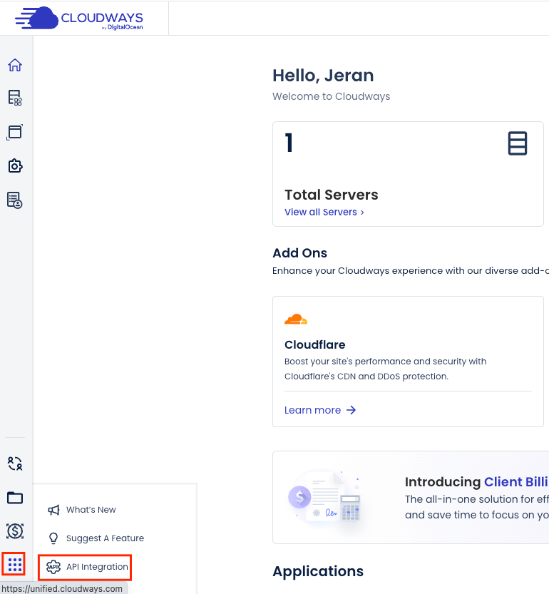 Navigate to API Integration