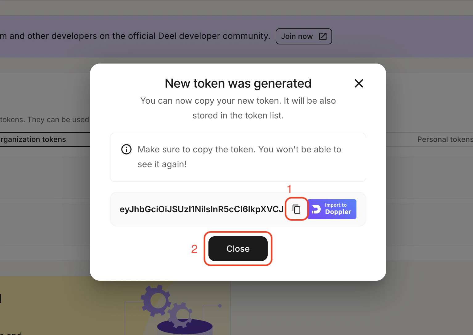 Copy your API Access Token
