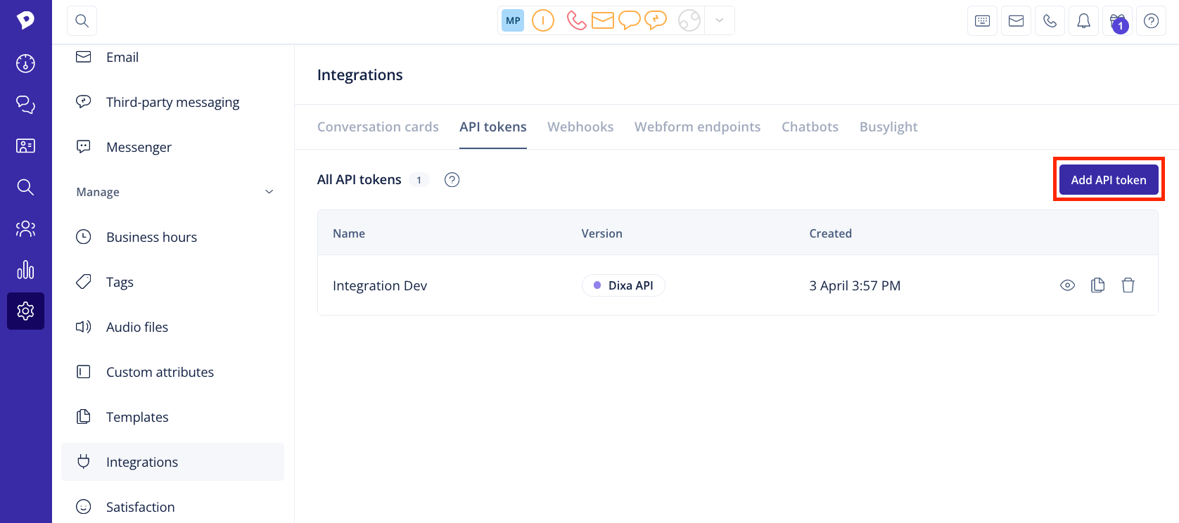Add API Token