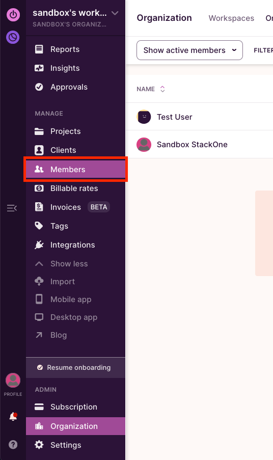 Organization Members