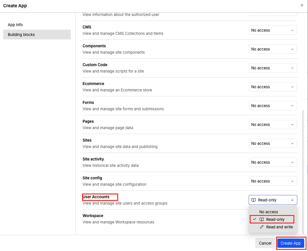 Select Application Scopes
