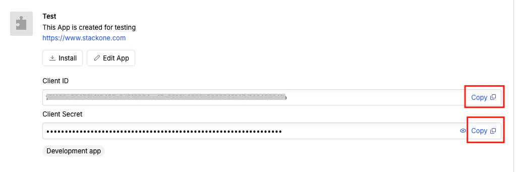 Copy Application Credentials