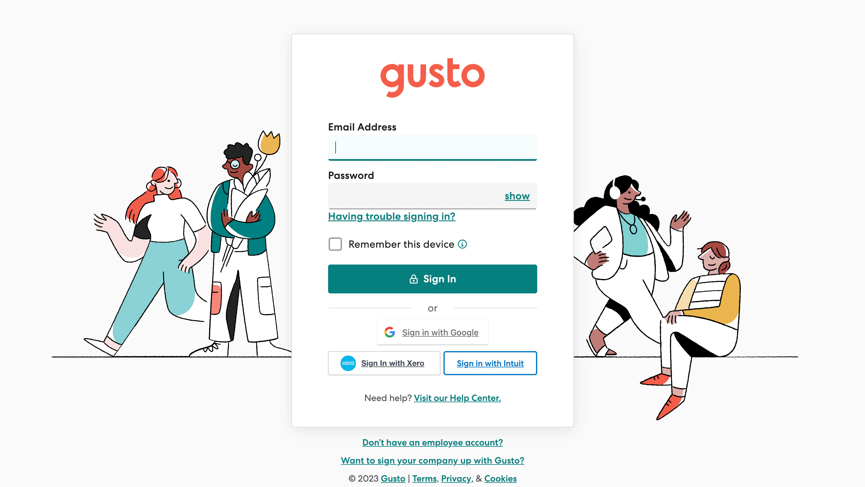 Gusto Account Credentials