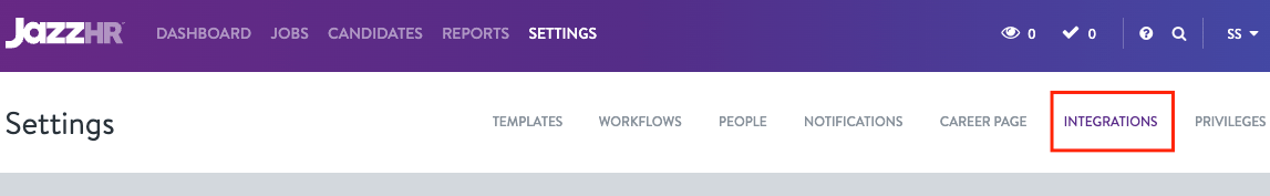 Integrations Tab
