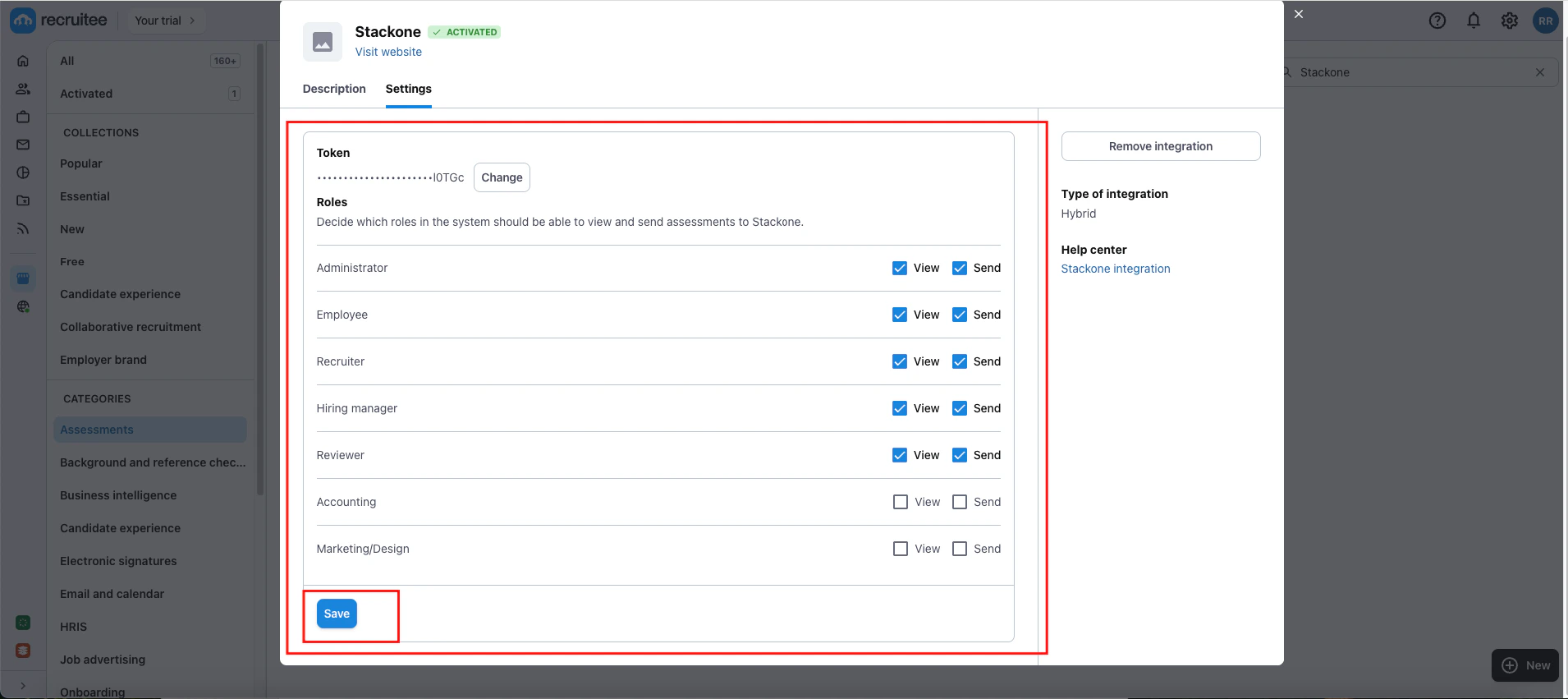 Edit/View Assessment/Background check Status ID