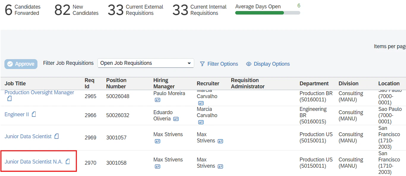 Select Job Requisition