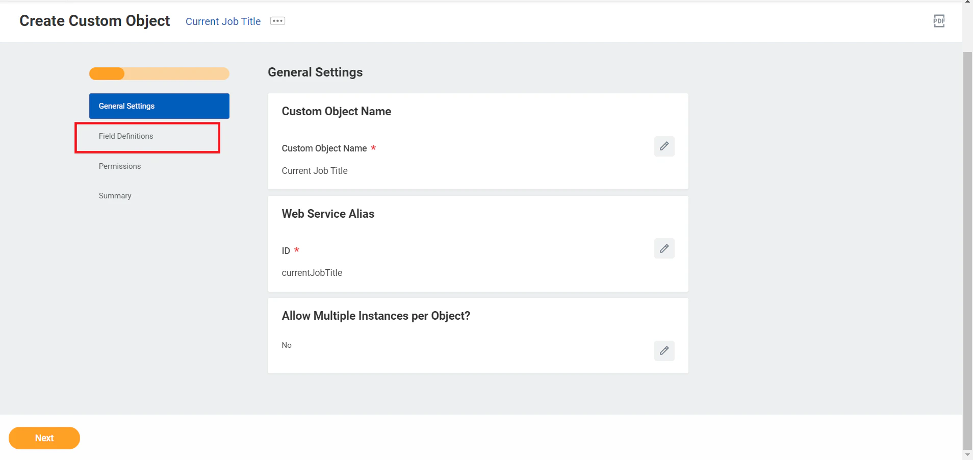 Click Field Definitions