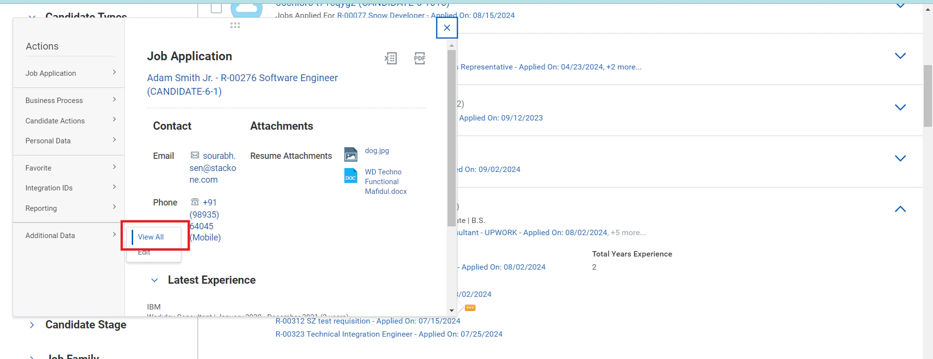 View All Additional Fields