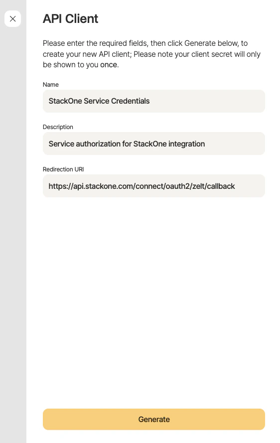 Generate Credentials