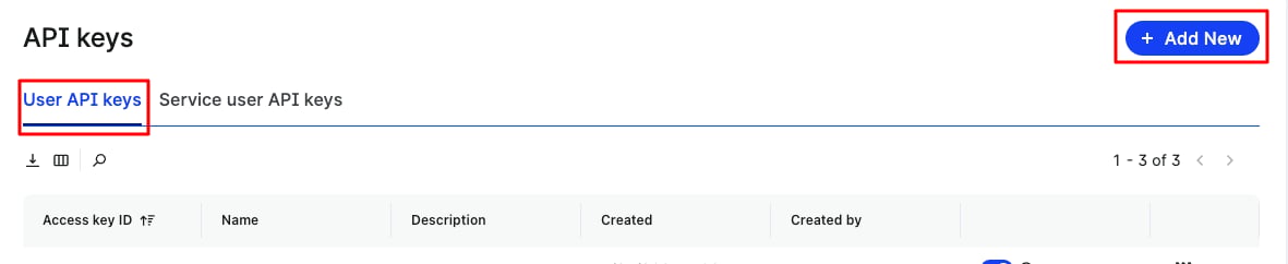 User API Keys