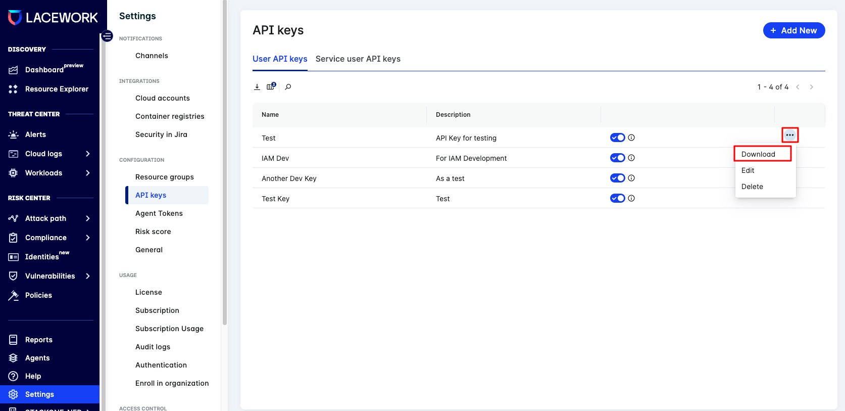 User API Keys