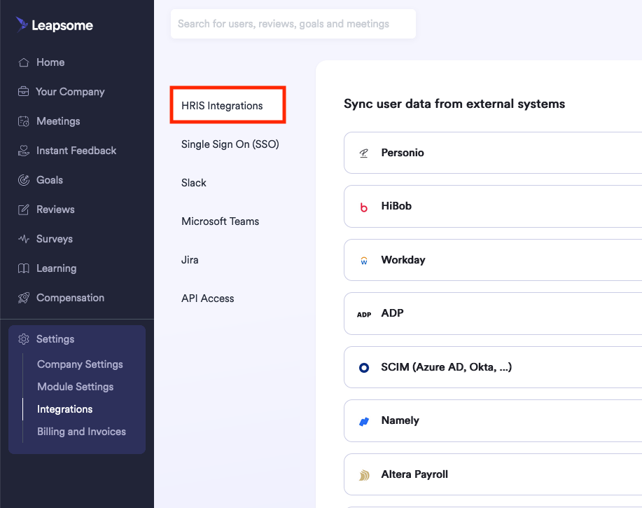 HRIS Integrations