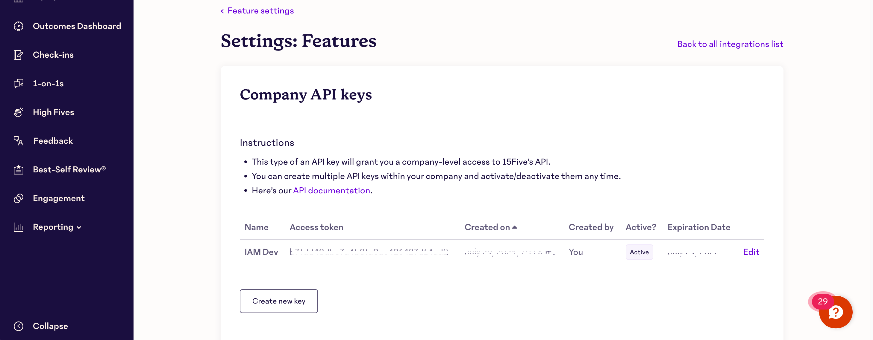 Copy API Key